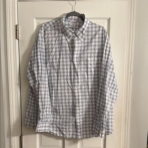 Brooks Brothers Men's Blue and White Plaid Shirt